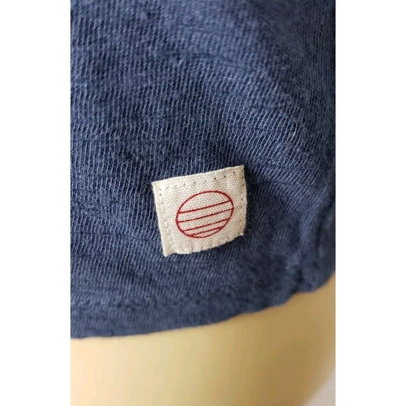 Marine Layer Mens Tee Shirt M Dark Blue Slub Striped Chest Pocket Geek Nerd Dad - Picture 5 of 6